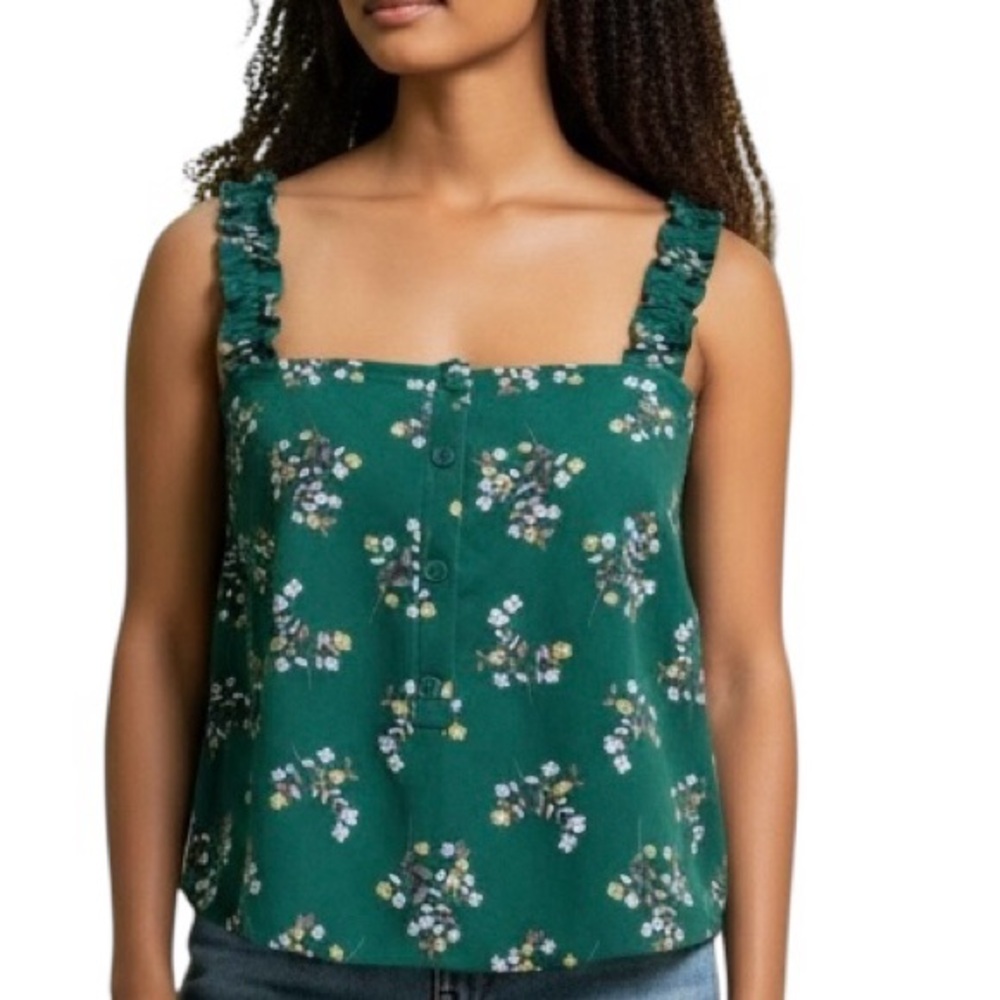 🆕19 Cooper Tank Top. Floral Green. Sz S.